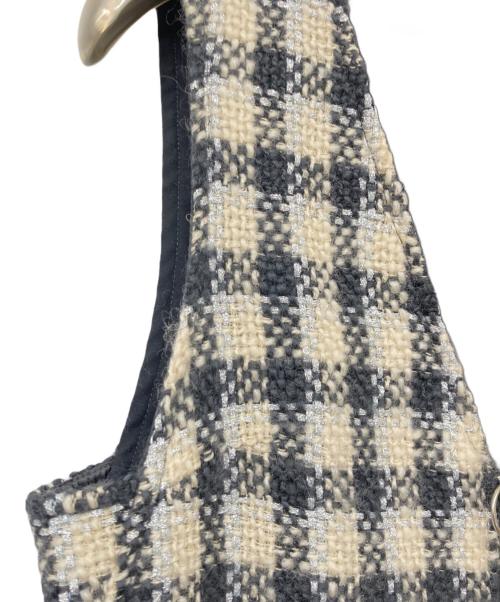 LOUNIE（ルーニー）LOUNIE (ルーニー) チェックツイード ジャンパースカート グレー×アイボリー サイズ:size36の古着・服飾アイテム