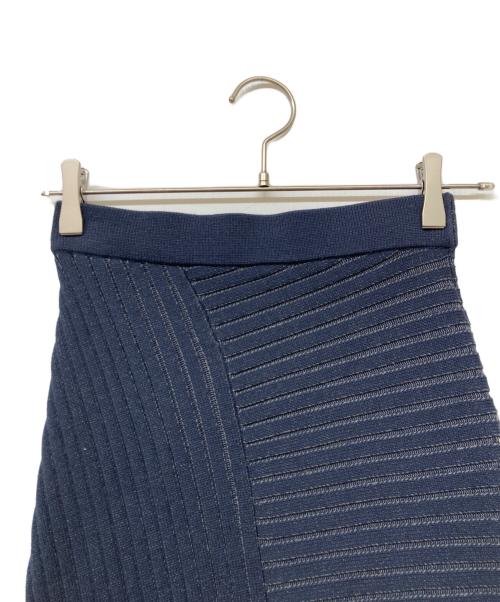 L'AUBE BLANC（ローブ ブラン）L'AUBE BLANC (ローブ ブラン) Panel Rib Knit Skirt(パネル リブ ニット スカート) ネイビー サイズ:Freeの古着・服飾アイテム
