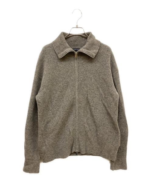 INDIVI（インディヴィ）INDIVI (インディヴィ) カラーネップ ダブルジップカーディガン ブラウン サイズ:38の古着・服飾アイテム