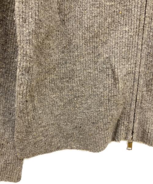 INDIVI（インディヴィ）INDIVI (インディヴィ) カラーネップ ダブルジップカーディガン ブラウン サイズ:38の古着・服飾アイテム