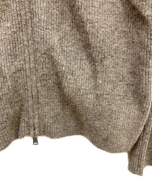 INDIVI（インディヴィ）INDIVI (インディヴィ) カラーネップ ダブルジップカーディガン ブラウン サイズ:38の古着・服飾アイテム