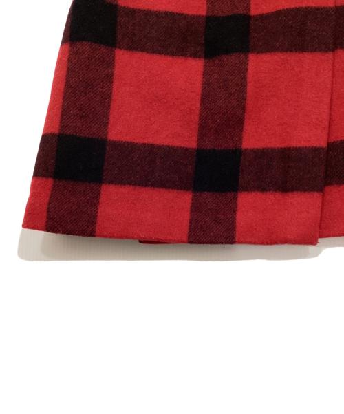 POLO RALPH LAUREN（ポロ・ラルフローレン）POLO RALPH LAUREN (ポロ・ラルフローレン) ウールチェックラップスカート レッドの古着・服飾アイテム