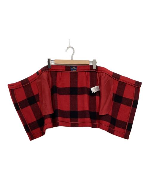 POLO RALPH LAUREN（ポロ・ラルフローレン）POLO RALPH LAUREN (ポロ・ラルフローレン) ウールチェックラップスカート レッドの古着・服飾アイテム