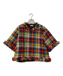 TOMORROWLAND .B（トゥモローランド ビー）の古着「ミックスツイード ハーフスリーブトップ」｜マルチカラー