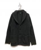 Zanoneザノーネ）の古着「5ゲージウールフィッシャーマンリブショールカラーニットカーディガン」｜グレー