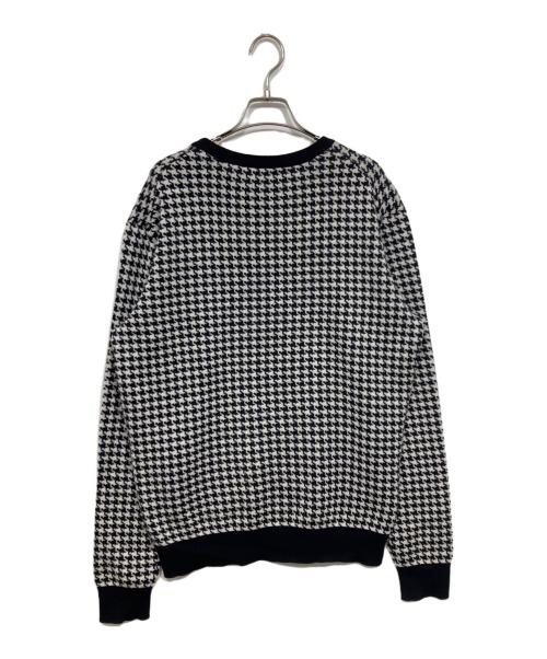 Cruciani（クルチアーニ）Cruciani (クルチアーニ) 千鳥柄クルーネックニット ブラック×ホワイト サイズ:50の古着・服飾アイテム