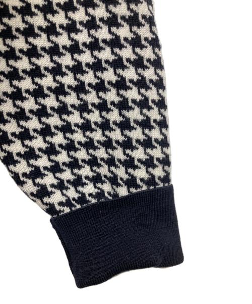 Cruciani（クルチアーニ）Cruciani (クルチアーニ) 千鳥柄クルーネックニット ブラック×ホワイト サイズ:50の古着・服飾アイテム