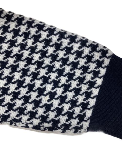 Cruciani（クルチアーニ）Cruciani (クルチアーニ) 千鳥柄クルーネックニット ブラック×ホワイト サイズ:50の古着・服飾アイテム