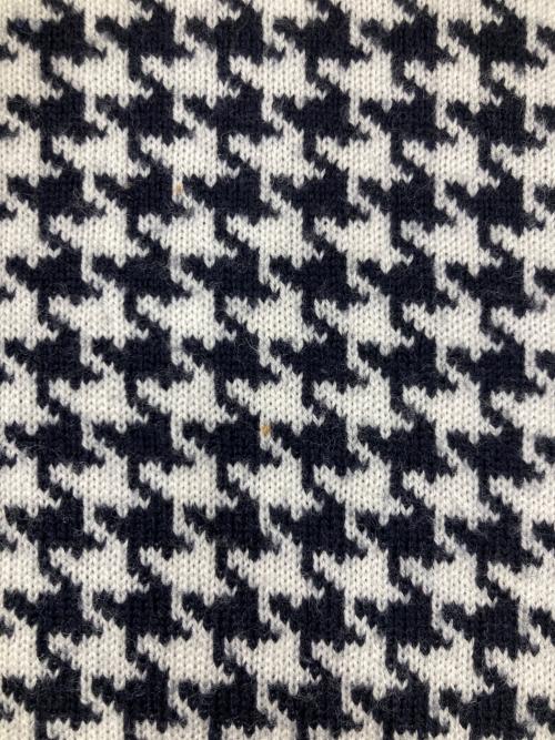 Cruciani（クルチアーニ）Cruciani (クルチアーニ) 千鳥柄クルーネックニット ブラック×ホワイト サイズ:50の古着・服飾アイテム