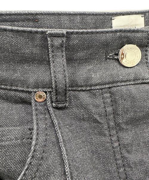 HERMES（エルメス）HERMES (エルメス) クロップドワイドデニムパンツ インディゴ サイズ:36の古着・服飾アイテム
