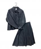 ELLAエラ）の古着「denim oil cloth  denim oil cloth jacket&skirt」｜インディゴ