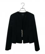 YOKO CHANヨーコチャン）の古着「ノーカラーパールジャケット」｜ブラック