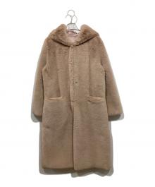 LEMONPLET（レモンプレット）の古着「フェイクファーフードコート」｜ベージュ