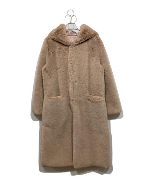 LEMONPLET（レモンプレット）LEMONPLET (レモンプレット) フェイクファーフードコート ベージュ サイズ:Sの古着・服飾アイテム