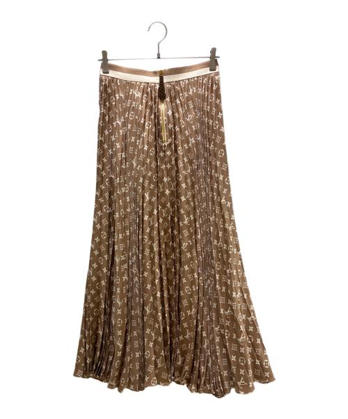LOUIS VUITTON（ルイ ヴィトン）LOUIS VUITTON (ルイ ヴィトン) モノグラムプリント シルクロングプリーツスカート サイズ:34の古着・服飾アイテム