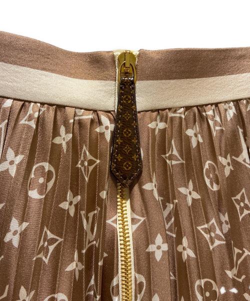 LOUIS VUITTON（ルイ ヴィトン）LOUIS VUITTON (ルイ ヴィトン) モノグラムプリント シルクロングプリーツスカート サイズ:34の古着・服飾アイテム