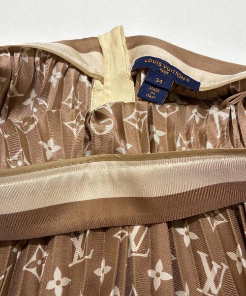 LOUIS VUITTON（ルイ ヴィトン）LOUIS VUITTON (ルイ ヴィトン) モノグラムプリント シルクロングプリーツスカート サイズ:34の古着・服飾アイテム