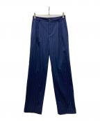 LAUREN RALPH LAURENローレンラルフローレン）の古着「ストライプタックパンツ」｜ネイビー