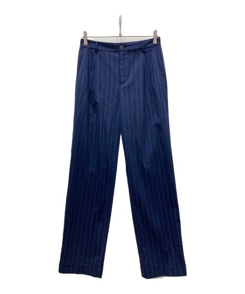 LAUREN RALPH LAUREN（ローレンラルフローレン）LAUREN RALPH LAUREN (ローレンラルフローレン) ストライプタックパンツ ネイビー サイズ:4の古着・服飾アイテム