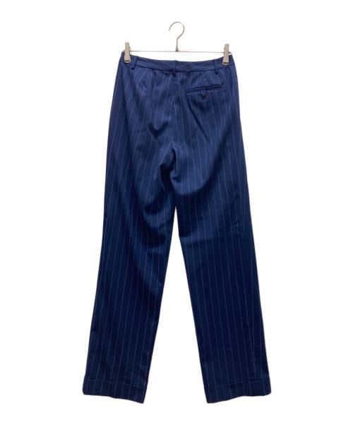 LAUREN RALPH LAUREN（ローレンラルフローレン）LAUREN RALPH LAUREN (ローレンラルフローレン) ストライプタックパンツ ネイビー サイズ:4の古着・服飾アイテム