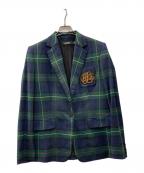 LAUREN RALPH LAURENローレンラルフローレン）の古着「ブリオン プラッド ウールブレンド ツイル ブレザー」｜グリーン