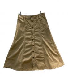 POLO RALPH LAUREN（ポロ・ラルフローレン）の古着「フロントボタンコットンツイルAラインスカート」｜ベージュ