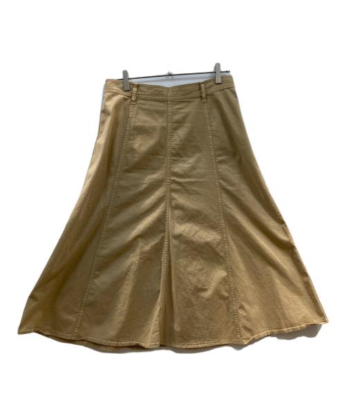 POLO RALPH LAUREN（ポロ・ラルフローレン）POLO RALPH LAUREN (ポロ・ラルフローレン) フロントボタンコットンツイルAラインスカート ベージュ サイズ:6の古着・服飾アイテム