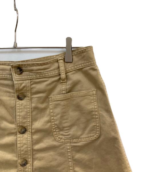 POLO RALPH LAUREN（ポロ・ラルフローレン）POLO RALPH LAUREN (ポロ・ラルフローレン) フロントボタンコットンツイルAラインスカート ベージュ サイズ:6の古着・服飾アイテム