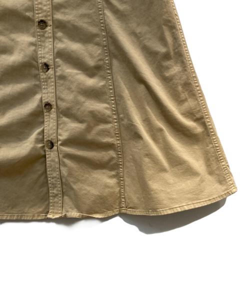 POLO RALPH LAUREN（ポロ・ラルフローレン）POLO RALPH LAUREN (ポロ・ラルフローレン) フロントボタンコットンツイルAラインスカート ベージュ サイズ:6の古着・服飾アイテム