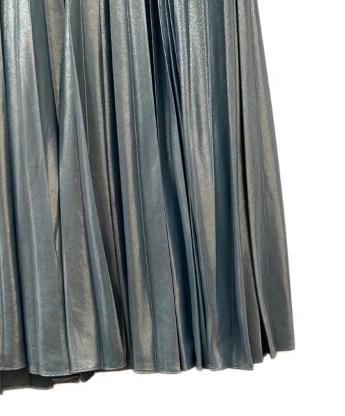 LAUREN RALPH LAUREN（ローレンラルフローレン）LAUREN RALPH LAUREN (ローレンラルフローレン) メタリックプリーツスカート ブルー サイズ:4の古着・服飾アイテム