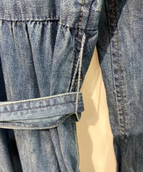 LAUREN RALPH LAUREN（ローレンラルフローレン）LAUREN RALPH LAUREN (ローレンラルフローレン) ギャザーデニムシャツワンピース ブルー サイズ:4の古着・服飾アイテム