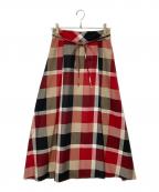 BLUE LABEL CRESTBRIDGEブルーレーベルクレストブリッジ）の古着「チェックスカート」｜レッド