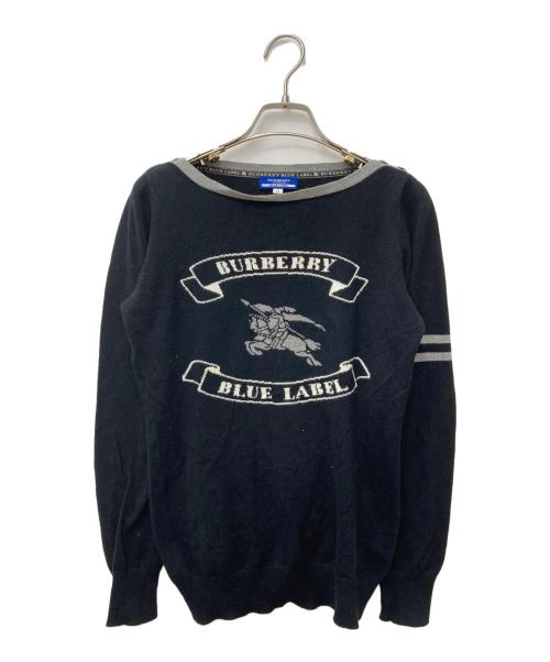 BURBERRY BLUE LABEL（バーバリー ブルー レーベル）BURBERRY BLUE LABEL (バーバリー ブルー レーベル) ロゴニット ブラック サイズ:38の古着・服飾アイテム