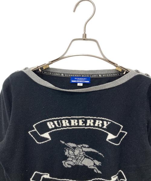 BURBERRY BLUE LABEL（バーバリー ブルー レーベル）BURBERRY BLUE LABEL (バーバリー ブルー レーベル) ロゴニット ブラック サイズ:38の古着・服飾アイテム