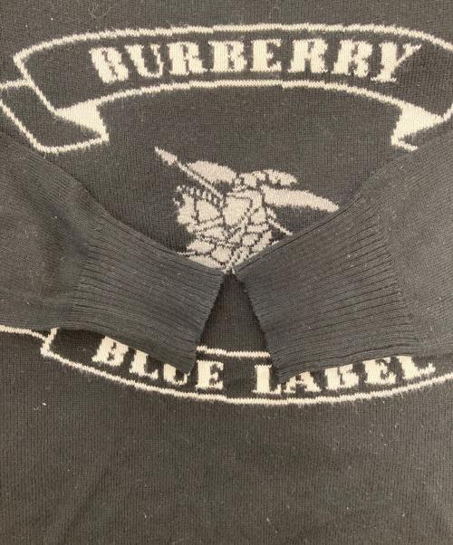 BURBERRY BLUE LABEL（バーバリー ブルー レーベル）BURBERRY BLUE LABEL (バーバリー ブルー レーベル) ロゴニット ブラック サイズ:38の古着・服飾アイテム