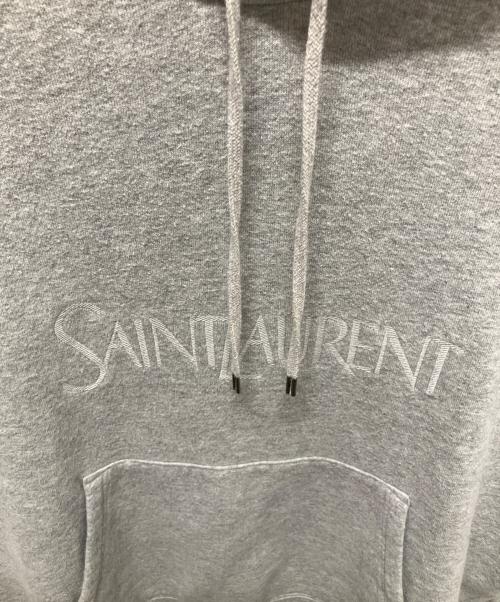 Saint Laurent Paris（サンローランパリ）Saint Laurent Paris (サンローランパリ) ロゴ刺繍フーディ グレー サイズ:Lの古着・服飾アイテム