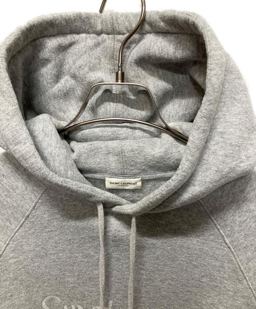 Saint Laurent Paris（サンローランパリ）Saint Laurent Paris (サンローランパリ) ロゴ刺繍フーディ グレー サイズ:Lの古着・服飾アイテム