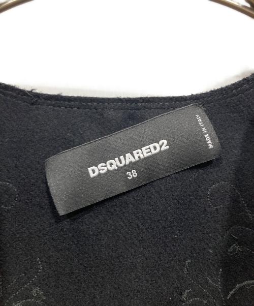 DSQUARED2（ディースクエアード）DSQUARED2 (ディースクエアード) フリンジケープコート ブラック サイズ:38の古着・服飾アイテム