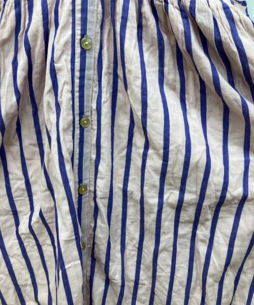 ne quittez pas（ヌキテパ）ne quittez pas (ヌキテパ) Cotton Voile Stripe Waist Gather Dress ピンク サイズ:Ｍの古着・服飾アイテム