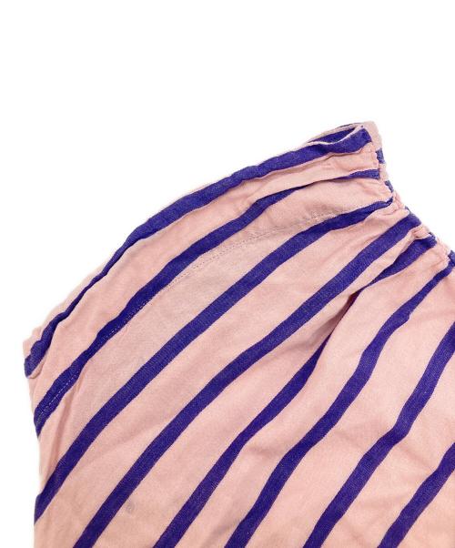 ne quittez pas（ヌキテパ）ne quittez pas (ヌキテパ) Cotton Voile Stripe Waist Gather Dress ピンク サイズ:Ｍの古着・服飾アイテム