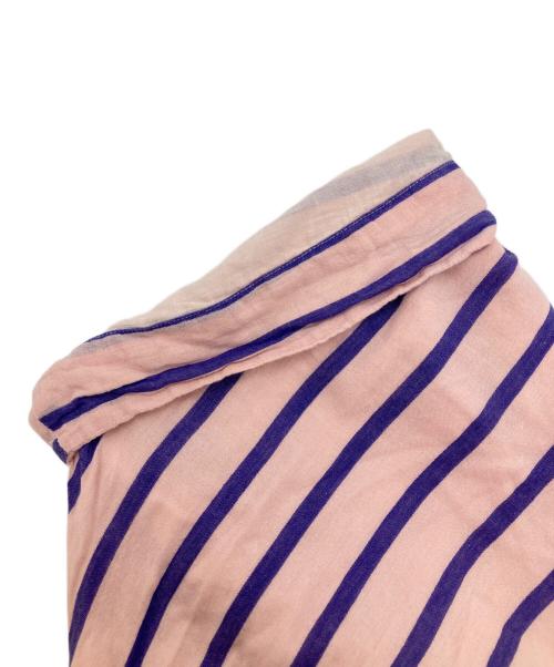 ne quittez pas（ヌキテパ）ne quittez pas (ヌキテパ) Cotton Voile Stripe Waist Gather Dress ピンク サイズ:Ｍの古着・服飾アイテム