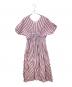ne quittez pas（ヌキテパ）の古着「Cotton Voile Stripe Waist Gather Dress」｜ピンク