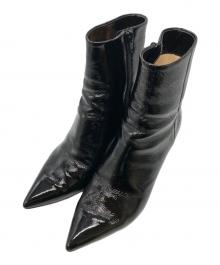 FABIO RUSCONI（ファビオルスコーニ）の古着「エナメルショートブーツ」｜ブラック