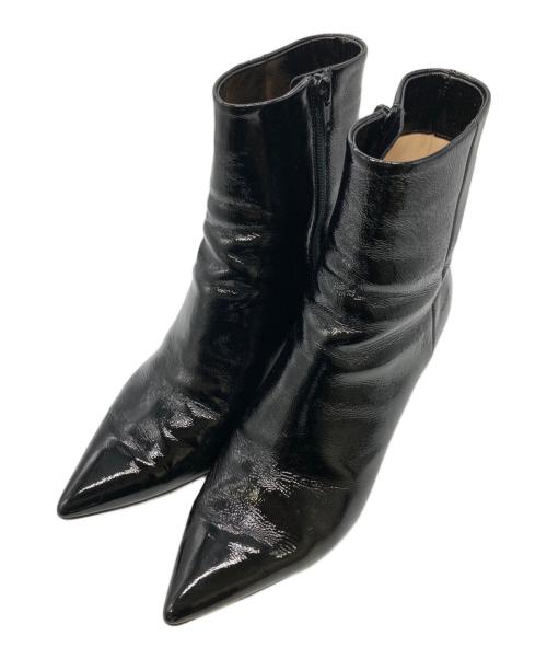 FABIO RUSCONI（ファビオルスコーニ）FABIO RUSCONI (ファビオルスコーニ) エナメルショートブーツ ブラック サイズ:39の古着・服飾アイテム