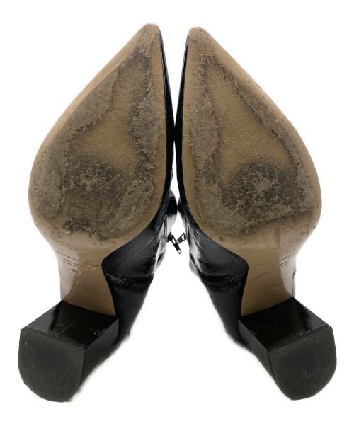 FABIO RUSCONI（ファビオルスコーニ）FABIO RUSCONI (ファビオルスコーニ) エナメルショートブーツ ブラック サイズ:39の古着・服飾アイテム