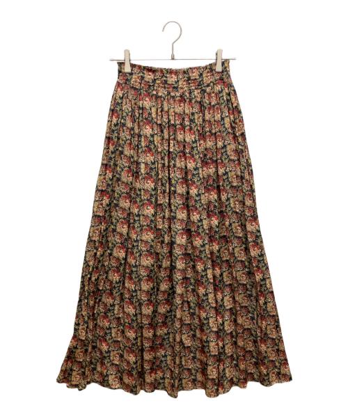 FUMIE=TANAKA（フミエタナカ）FUMIE=TANAKA (フミエタナカ) プリントギャザースカート ブラック サイズ:FREEの古着・服飾アイテム