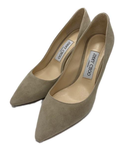 JIMMY CHOO（ジミーチュウ）JIMMY CHOO (ジミーチュウ) スウェードヒールパンプス ベージュ サイズ:36の古着・服飾アイテム