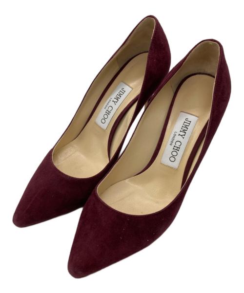 JIMMY CHOO（ジミーチュウ）JIMMY CHOO (ジミーチュウ) スウェードヒールパンプス パープル サイズ:36の古着・服飾アイテム