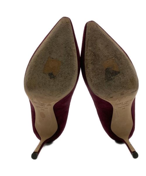 JIMMY CHOO（ジミーチュウ）JIMMY CHOO (ジミーチュウ) スウェードヒールパンプス パープル サイズ:36の古着・服飾アイテム