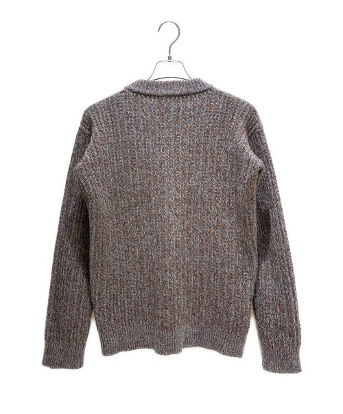 PRADA（プラダ）PRADA (プラダ) カシミヤ混クルーネックラメニット ブラウン×スカイブルー サイズ:38の古着・服飾アイテム